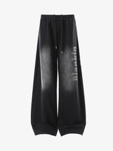 Distressed Gradient Drawstring Wide Leg Pants